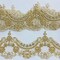 1 Yard Elegant Beaded & Corded Embroidered Lace Trim on 100% Polyester Mesh